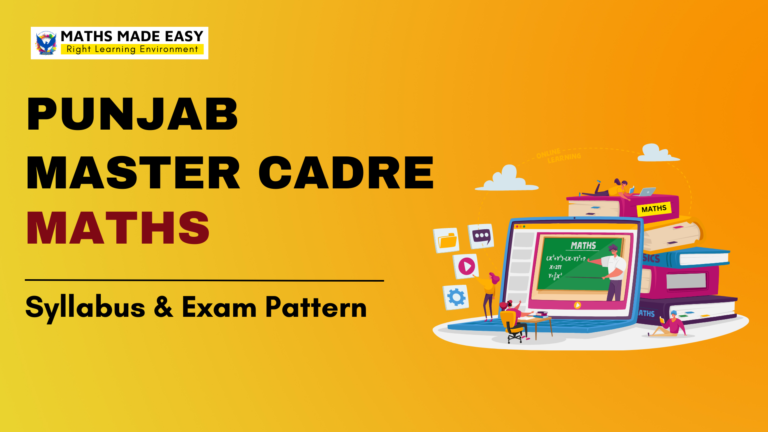 Punjab Master Cadre Maths Syllabus and Exam Pattern